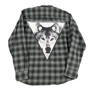 Vintage Redeux Buton Down Shirt Mens Small Wolf